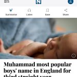 Muhammad je najobľúbenejšie chlapčenské meno v Anglicku